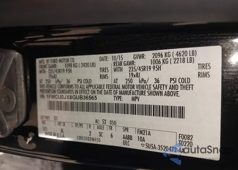 2016 Ford Escape Titanium из США, поврежденный, VIN 1FMCU0JX8GUB36565